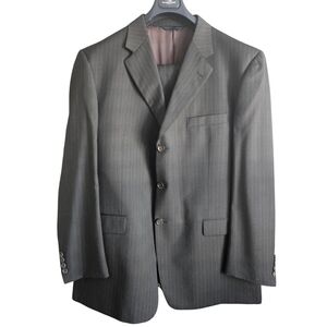 Burberry Men's Gray Striped Wool Suit 46R 38X28 Old Money Preppy